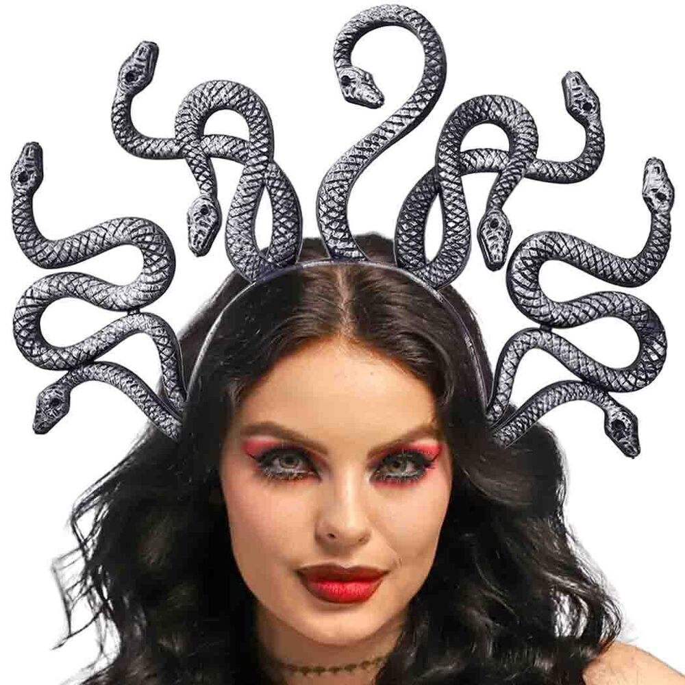 6917 Snake Headband Medusa Plastic Headbands Halloween Festival Cosplay